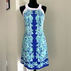 Lilly Pulitzer Blue & Green Bamboo Shift Dress